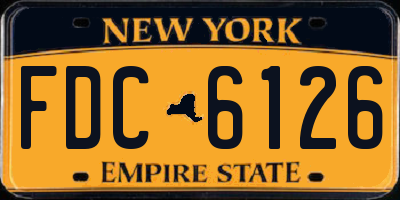 NY license plate FDC6126