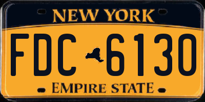 NY license plate FDC6130