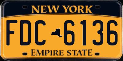 NY license plate FDC6136