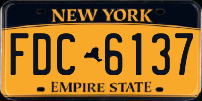 NY license plate FDC6137