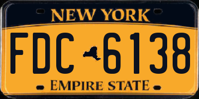 NY license plate FDC6138