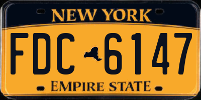 NY license plate FDC6147