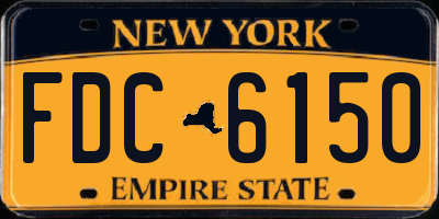 NY license plate FDC6150