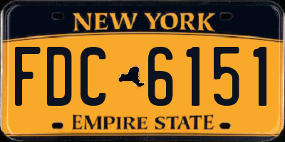 NY license plate FDC6151