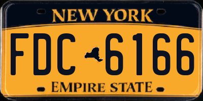 NY license plate FDC6166