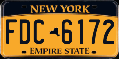 NY license plate FDC6172