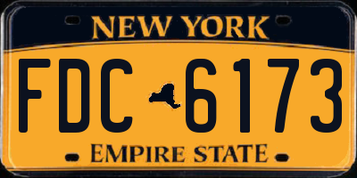NY license plate FDC6173