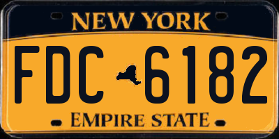 NY license plate FDC6182