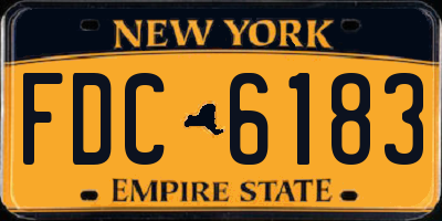 NY license plate FDC6183
