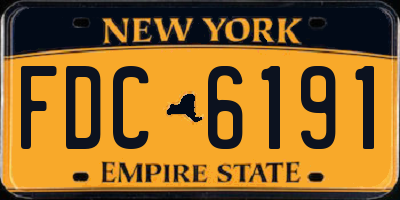 NY license plate FDC6191
