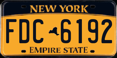 NY license plate FDC6192