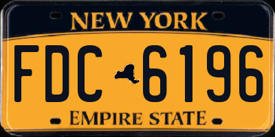NY license plate FDC6196