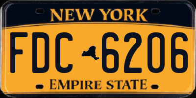 NY license plate FDC6206