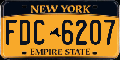 NY license plate FDC6207