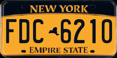 NY license plate FDC6210