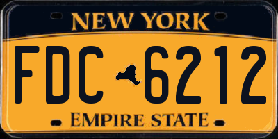 NY license plate FDC6212