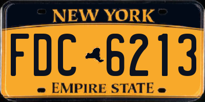 NY license plate FDC6213