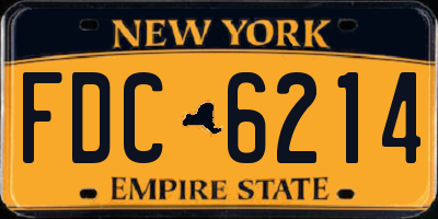 NY license plate FDC6214