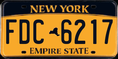NY license plate FDC6217