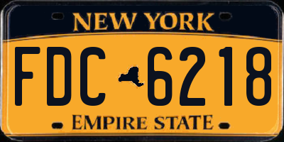 NY license plate FDC6218