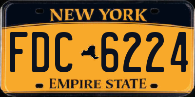 NY license plate FDC6224