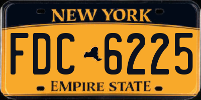 NY license plate FDC6225