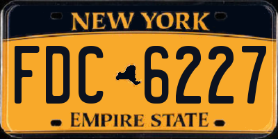 NY license plate FDC6227