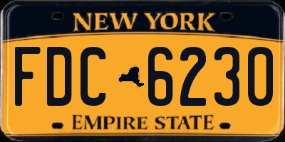 NY license plate FDC6230