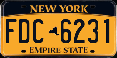 NY license plate FDC6231
