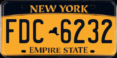 NY license plate FDC6232