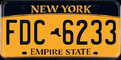 NY license plate FDC6233