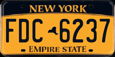 NY license plate FDC6237