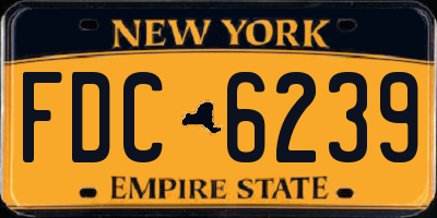 NY license plate FDC6239