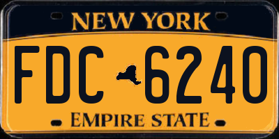 NY license plate FDC6240
