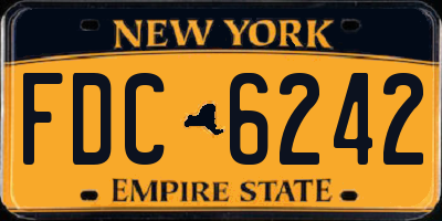 NY license plate FDC6242
