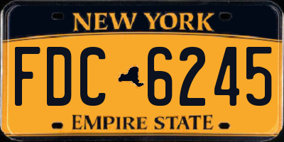 NY license plate FDC6245