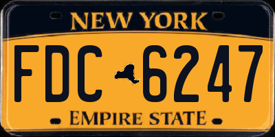 NY license plate FDC6247
