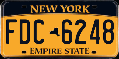 NY license plate FDC6248
