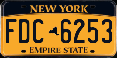 NY license plate FDC6253