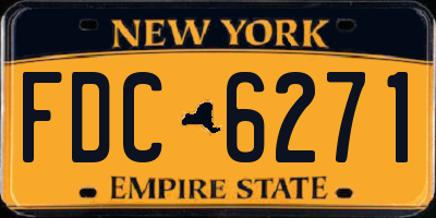 NY license plate FDC6271