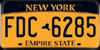NY license plate FDC6285