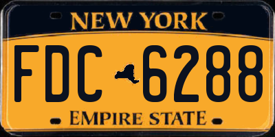 NY license plate FDC6288