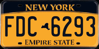 NY license plate FDC6293