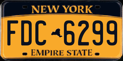 NY license plate FDC6299