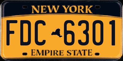 NY license plate FDC6301