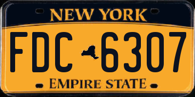 NY license plate FDC6307