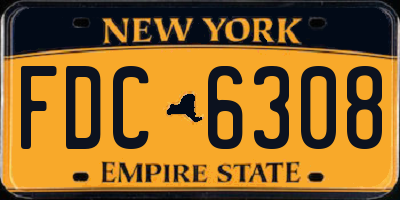 NY license plate FDC6308