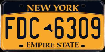 NY license plate FDC6309