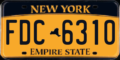 NY license plate FDC6310