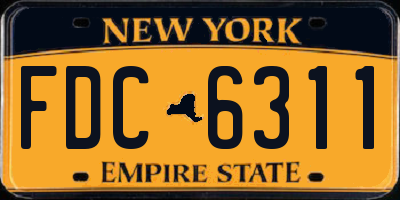NY license plate FDC6311